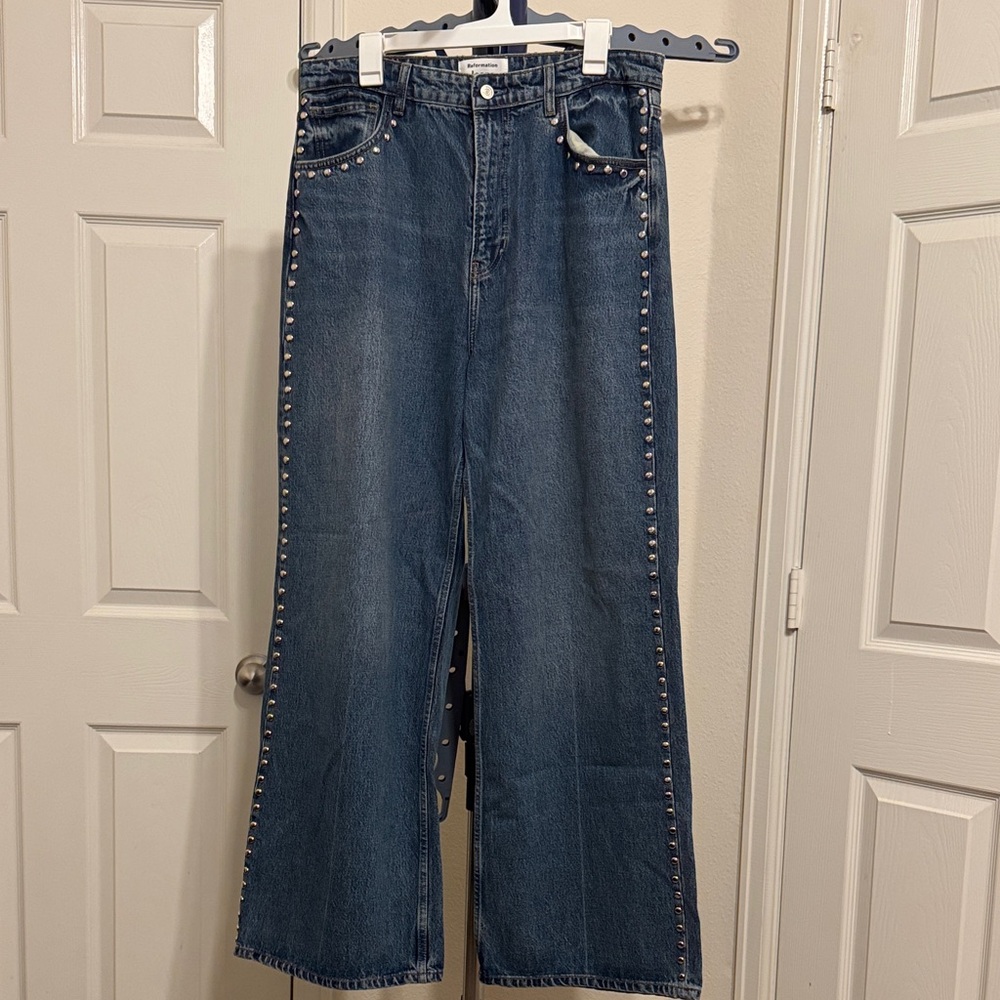 Reformation Cary High Rise Slouchy Wide Leg Jeans